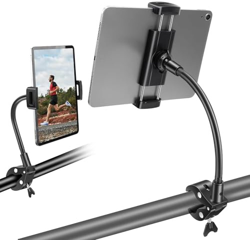 EEEKit Support de tablette col de cygne pour fauteuil roulant, poussette, chariot de golf, bateau, support de microphone, pince de guidon de vélo de fitness