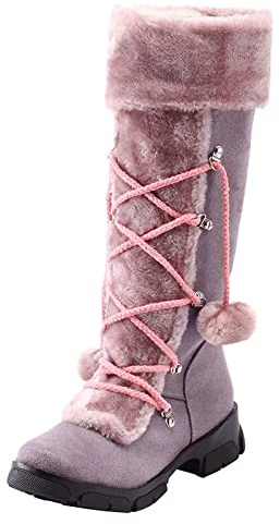 Stivali Antipioggia Donna Curvy Scarpe Barefoot da Neve Impermeabili Stivaletti Pioggia Alti Invernali Viola 42