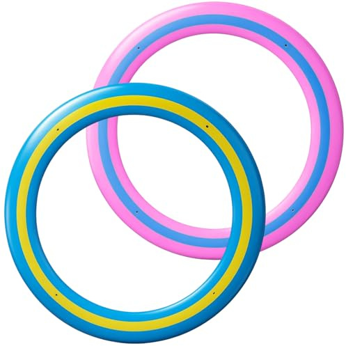 QminTouyzs Frisbee Dog Toy, 2-Pack Flying Disc for Dogs, Durable Dog Frisbee Indestructible, Fun Boomerang Frisbee for Outdoor Play