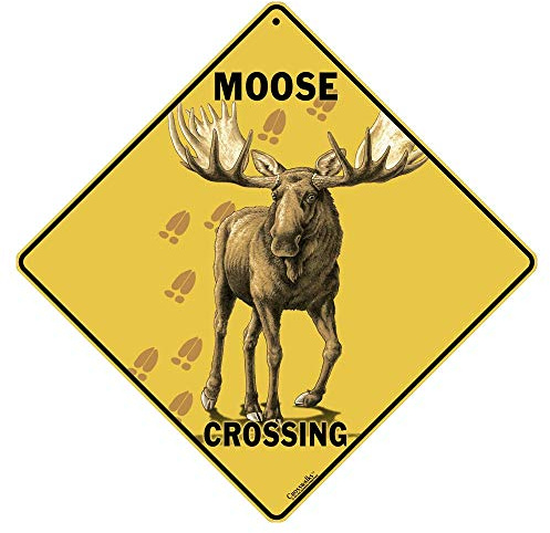 CROSSWALKS Moose Crossing 12 X 12 Aluminum Sign (X281)