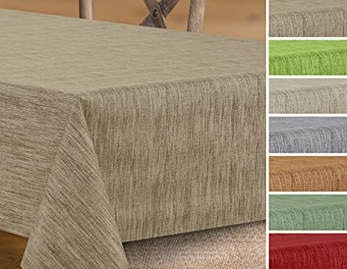 Wachstuchtischdecke rund oval eckig, Georginias Tischdecke abwischbar, Farbe und Größe wählbar (Eckig 100x140 cm Braun)