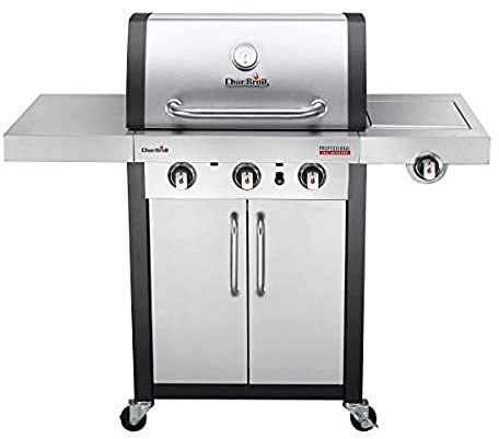 Char-Broil Gas BBQ Professional 3400 S - 3-burner Barbecue with TRU-Infrared Technology, Side Burner - Ideal for Outdoor Cooking, garden, Balcony and Patio, Stainless Steel Finish