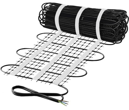 Mi-Heat Utomhusuppvärmningsmatta 7 m² 300 W/m² – uppvärmning för trottoar, parkering och trappor – frostskydd värmematta mot is och snö – lämplig för gjutasfalt, asfalt och betong – premiumkvalitet