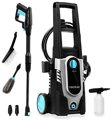Cecotec Hidrolimpiadora HidroBoost 1600 Car&Bike. 1600 W, Especial para Coche y Bici. Compacta, Potente y Portátil. Botella para jabón y cepillos Especiales. Caudal máx 426 l/h, 135 Bar