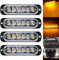 Defvnsy - Pack de 4 - Lumière stroboscopique ultra mince ambre à 6 LED - Barre lumineuse à LED Mini barre lumineuse d'urgence 18 Mode clignotant 12V-24V pour véhicule ou camion universel
