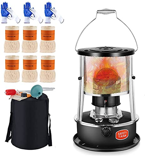 Estufa de queroseno de 4,5 L para uso en interiores 2600 W, calentador de petróleo portátil 2 en 1, con bolsa de estufa, calefacción sin electricidad en interiores, para patio, corte de energía de eme