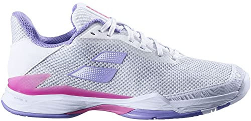 Babolat Women's Jet Tere All Court Tennis Shoes, White/Lavender (Women's US Size 6.5)