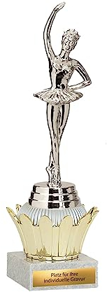 eberin · Ballett Pokale · Ballerina Trophäe · Bühnentanz · Cupcake Ballerina Silber mit Gold · Balletttänzerin Pokal personalisierbar mit Wunschgravur