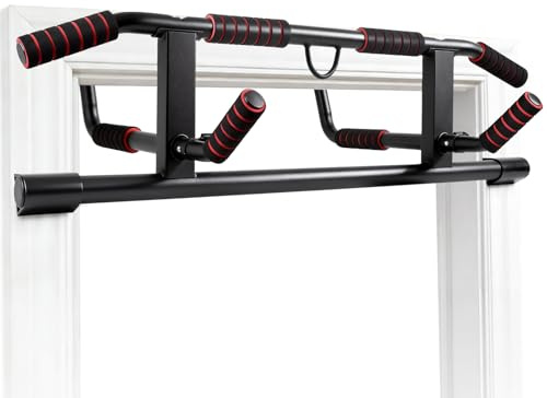 RDTOK Barra Dominadas Puerta Sin Taladro, Pull Up Bar con Agarre Antideslizante, Ajustable 59-92cm, Ideal para Casa Home Gym Workout (8 Agarres)