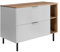 3E 3xE living.com Badezimmerschrank, Weiß/Eiche Craft + schwarzer Griff, 100 x 77 x 46 cm