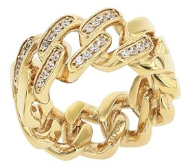 JOOP! Ring für Damen, Edelstahl, 11 mm, mit Zirkonia, gold, Geschenkidee, kommt in Schmuck Geschenk Box
