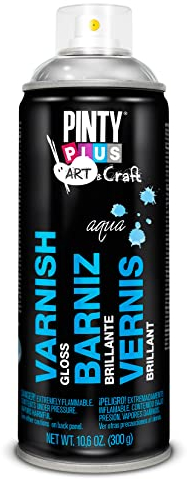 PINTYPLUS ART & CRAFT 175 Barniz Spray 520cc Brillo Agua, Único, Estándar