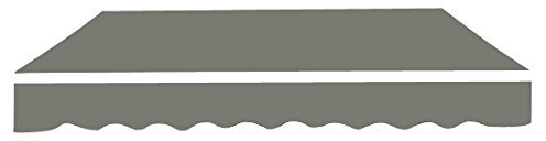 Green Bay 3.5x2.5m Garden Awning Replacement Fabric Top Cover Front Frill Grey