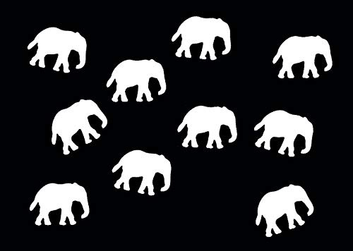Miniblings 10x Elefant Bügelbilder Aufnäher Miniblings 34mm GLATT Elefanten Kind Patch Bügelbild I Kinder Bügelflicken Patches zum Aufbügeln - Flexfolie - Applikation Nähen, Farbe:weiß