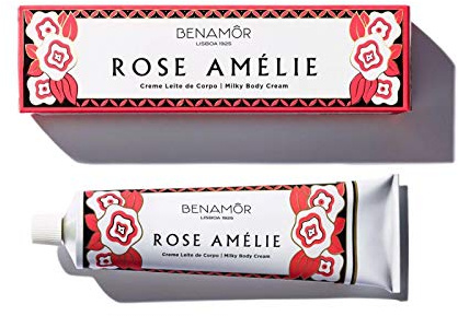 Benamôr - Rose Amélie Milky Body Cream - Revitalizing Body Moisturiser with Royal Rose and Argan Oil - Refreshing, Delicate Rose Petal Scent, Paraben Free - 150 ml Tube
