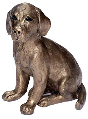 Brillibrum Design Labrador skulptur av syntetisk harts bronsfigur Labrador valp handgjord modern hund dekoration valp unik