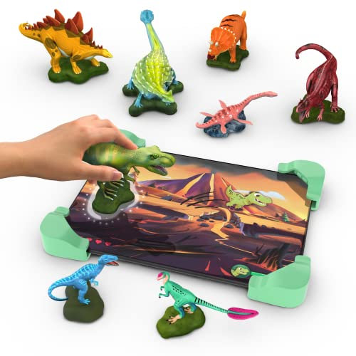 Tacto Dino by PlayShifu (app based) - Interactive Board Game Set with 10 Dinosaur Figurines, World of Dinosaur Toy, Brain Games Gifts for Boys & Girls for Ages 4-10 (tablet not included)
