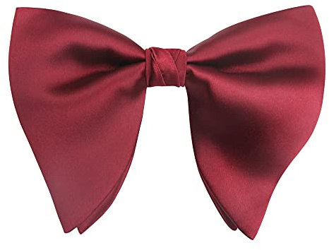 WANYING Nœuds Papillon Oversize pour Homme Grands Noeuds Papillon Surdimensionné avec Fermeture à Crochet Déjà-noué et Réglable - Uni Bordeaux
