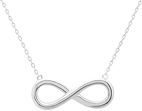 Kritz Collar infinito para Mujer Chapado Oro o Plata - Colgante Símbolo infinito y Cadena Ajustable - Joyería Moda Regalo para Chicas Collier (Plata)