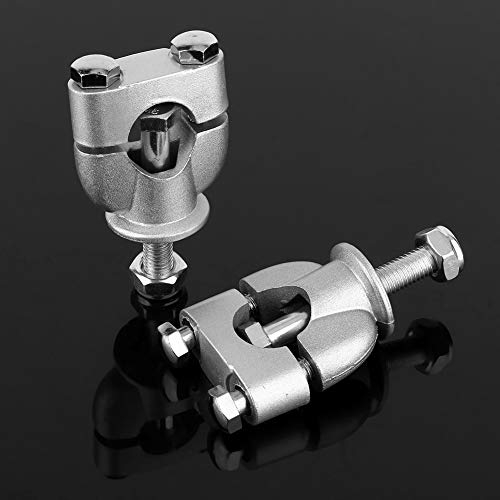 AUTO 2 Pcs Universal 7/8 Motorbike Handlebar Risers Handle Bar Mounting Clamps Handlebar Riser Clamp Silver for Motorcycle Dirt Bike ATVfor motorcycle bar riser support guidon 22mm handlebar mount 7