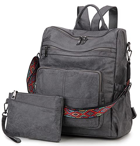 MayBlosom Rucksack Damen Elegant, Groß Rucksackhandtaschen 2 in 1 Vegan Leder Cityrucksack Reisetasche für Reise Freizeit Schule Arbeit