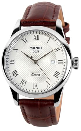 Forrader Herren-Armbanduhr, analoge Quarzuhr, Lederband, römische Ziffern, wasserdicht, modisch, Business, Freizeit, Armbanduhr für Herren