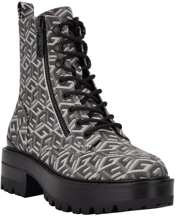 GUESS Stivali da combattimento Fearne da donna, Nero 008, 38.5 EU