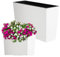 KADAX Fioriera in plastica, 18,5 x 55,7 cm, 5 colori, vaso da fiori con nastri per irrigazione, fioriera da balcone con inserto, fioriera per esterni (bianco, rettangolare, lucido)