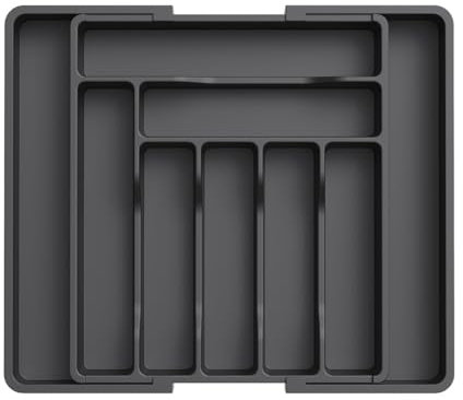 feyiubmen Portaposate per cassetti, portaposate espandibile per cassetti Cutlery Cucina, portaposate regolabile, posate spoon forchette coltello in plastica