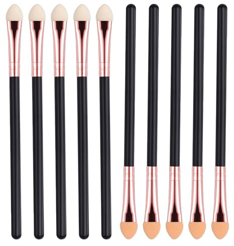 10Stück Schwamm Lidschatten-Pinsel-Set Lidschatten-Applikatoren-Stick tragbare Make-up-Pinsel für Frauen schwamm doppelseitig wasch bar wieder verwendbar Lidschatten-Makeup-Applikator-Tool für Frauen