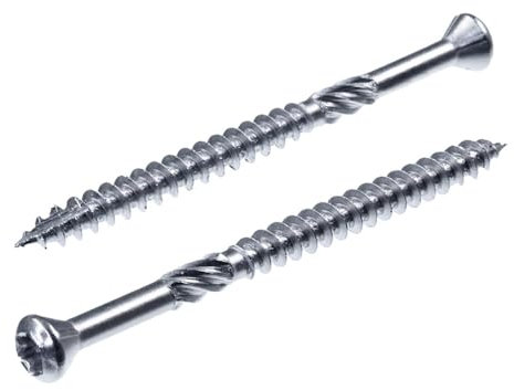 SECCARO Tornillo de terrazas con cabeza decorativa de 4,5 x 70 mm, acero inoxidable A4, tornillo para madera con punta de corte y muesca de corte, 100 unidades