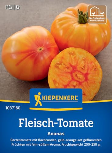 Kiepenkerl Fleisch-Tomatensamen Ananas 1037160 - Gartentomate - gelb - orange - rot - fein- süßes Aroma - Saatgut, Samen Gemüse, Gemüsepflanzen