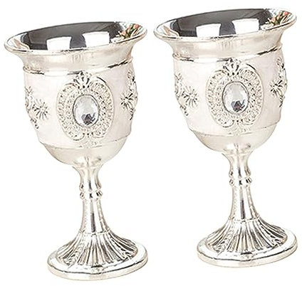 2 Copas De Vino Blanco Para Fiesta Con De Acero Inoxidable De Aleación De Plata