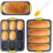 GAESHOW 3Pcs Silicone Baguette Pan, Non-Stick French Bread Baking Mould, 4 Grid Mini Baking Tray, 9 Grid Silicone Bread Tin with Oil Brush for Home Kitchen