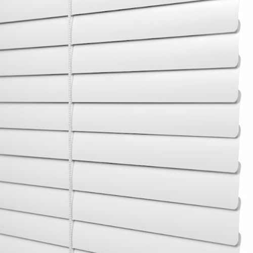 Blanco Mate Persiana de Aluminio, Persiana Veneciana para Ventanas,Incluye Material de Montaje, Privacidad, Protección contra la luz y el Deslumbramiento, Personalizable (55×100cm)