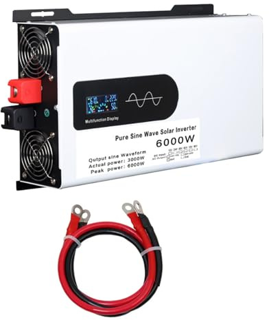 Ren sinusväxelriktare 12 V till 220 V 60 Hz, 6 000 W, för energilagring i hemmet, för campingbil, reservströmförsörjning, camping, DC 12 V/24 V/48 V/60 V till AC 1 omvandlare