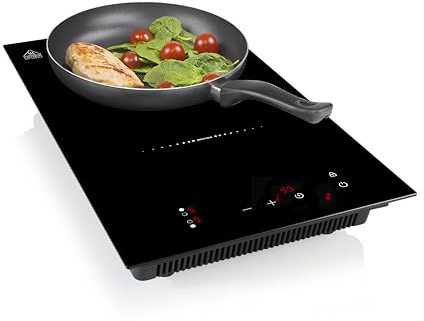 Princess Placa de inducción doble, empotrable o de sobremesa, 3300 W, control táctil LCD, temporizador, apagado automático, protección contra sobrecalentamiento, fácil limpieza, 303015