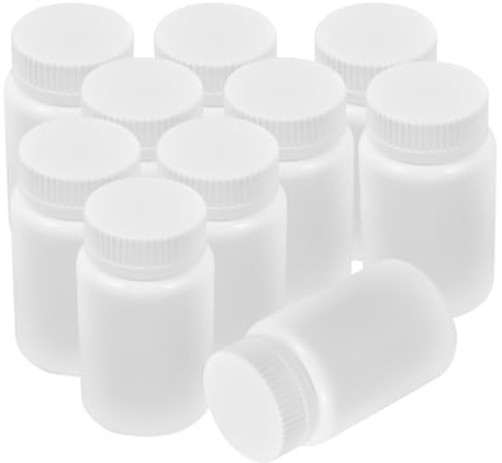 IMIKEYA Bottiglie Di Plastica Bianche Vuote 100 Ml Set Da 20 Pezzi Con Tappo a Vite, Contenitori Di Stoccaggio Hdpe Sigillati Per Pillole e Olio Di Pesce, Pratici Per Viaggi e Conservazione Farmaci
