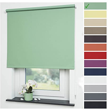 Liedeco® Rollo, Fenster Rollo, Kettenzug-Rollo / 62 x 180 cm (Breite x Höhe), blattgrün/Verdunkelnd, Abdunkelnd, Blickdicht/viele Farben, Größen Typen/Breiten 60-200cm / Variable Montage möglich