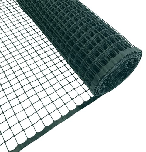 Plastic Garden Fencing 1m x 25m Green 20mm Holes Clematis Netting Mesh - Ideal for Plant, Pet, Vegetable Protection and Climbing Plant Support Net