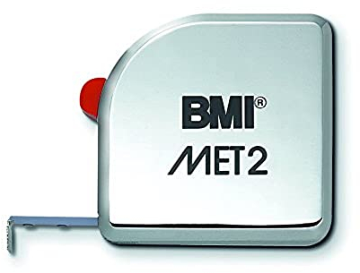 BMI 490341210 Taschenbandmaß MET, Länge 3 m, weisslackiertes Band,ohne Clip