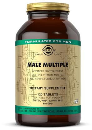 Solgar Male Multiple Tablets - Pack of 120 - Supports Metabolism and Reduces Fatigue - Immunity, Health and Bone Heart - Vegan