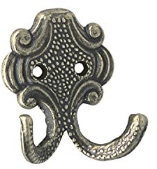 SIRO Mantelhaken Kufstein Breite 61 mm, Höhe 66 mm,Zinkdruckguss altmessing brüniert