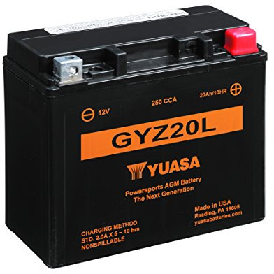 Yuasa GYZ20L 12V 250 CCA Maintenance Free AGM Motorbike Battery
