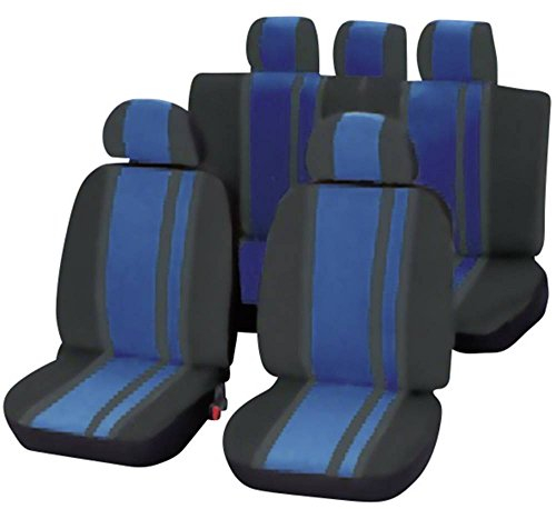 Cartrend 84959 Sitzbezugset Newline, 14-teilig, Blau/Schwarz