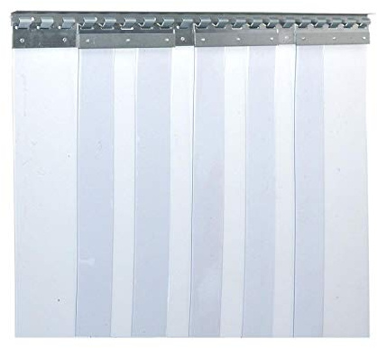 Zettl GmbH tenda a strisce in PVC, lamelle 3x300mm, larghezza x altezza 1,00x2,00m, trasparente, preassemblato, zincato, per l'industria, l'agricoltura e la ristorazione