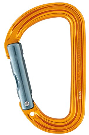 Petzl M39A S Sm'D Ultraleichter asymmetrischer Karabiner, ohne Verschlusssystem, Gelb