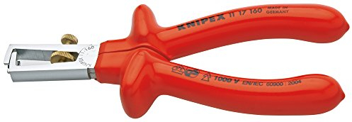 KNIPEX 11 17 160 Abisolierzange verchromt tauchisoliert, VDE-geprüft 160 mm