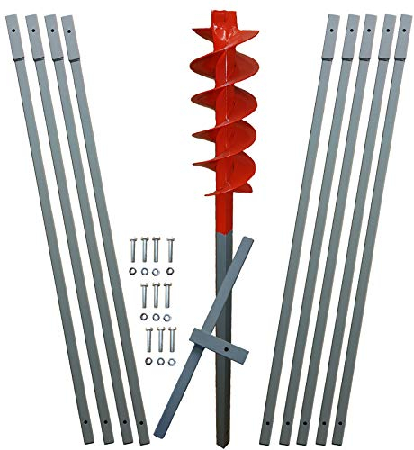 10m Erdbohrer mit 120mm Bohrkopf -VERLÄNGERBAR- auch als Brunnenbohrer, Handerdbohrer, Erdlochbohrer, Brunnenbohrgerät, Pflanzbohrer, Zaunbohrer, Pfahlbohrer UVM. einsetzbar! Made in Germany