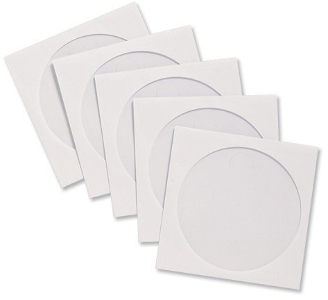 DragonTrading® Buste di alta qualità per CD/DVD con finestra, larghezza 126 x altezza 126 mm, confezione da 100 pezzi, colore: bianco